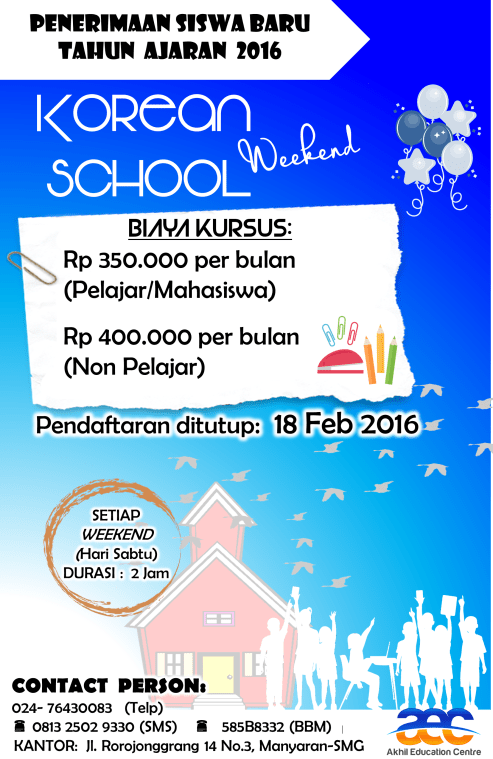 POSTER KOREAN WEEKEND SCHOOL