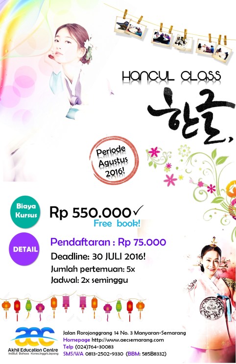HANGUL PERIODE AGUST 2016